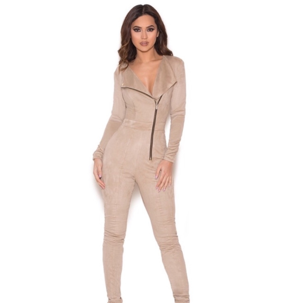 Suede Taupe Jumpsuit